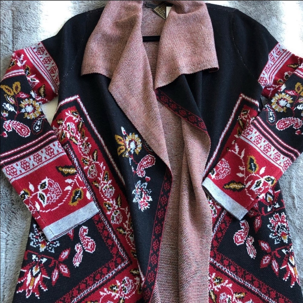 NWT BCBGMAXAZRIA MaxSport Red/Black Duster, XS